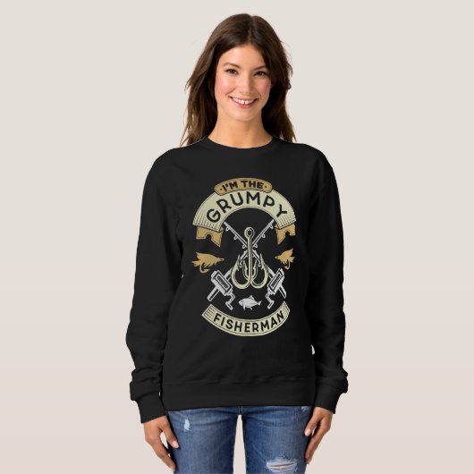 I'm The Grumpy Fisherman Angler Fishing Fish Hobb Sweatshirt (Vorne ganz)