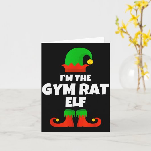 I'm The Gym Rat Elf Family Pajama Christmas Fitnes Karte (Gelbe Blume)