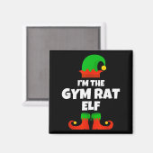 I'm The Gym Rat Elf Family Pajama Christmas Fitnes Magnet (Vorderseite/Rückseite)