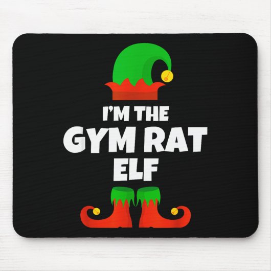 I'm The Gym Rat Elf Family Pajama Christmas Fitnes Mousepad (Vorne)