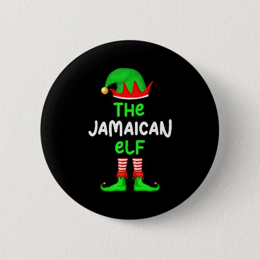 I'm The Jamaican Elf Jamaica Christmas Funny Pajam Button (Vorderseite)