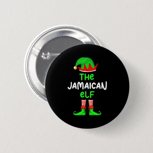 I'm The Jamaican Elf Jamaica Christmas Funny Pajam Button (Vorne & Hinten)