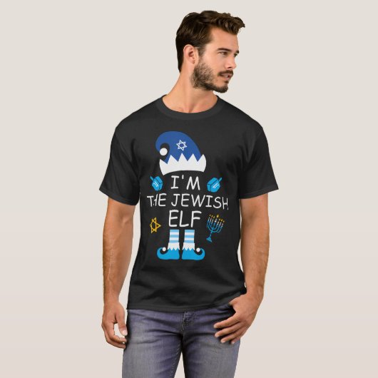 Im The Jewish Elf Funny Hanukkah Chanukah Festiv T-Shirt (Vorne ganz)