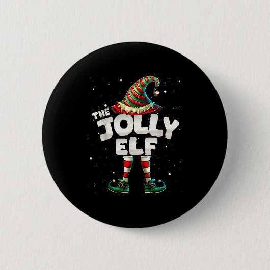 I'm The Jolly Elf Family Matching Group Christmas Button (Vorderseite)