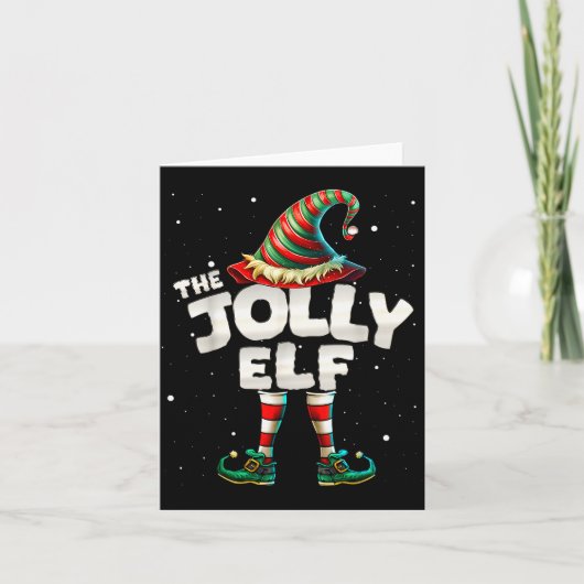 I'm The Jolly Elf Family Matching Group Christmas  Karte (Vorderseite)