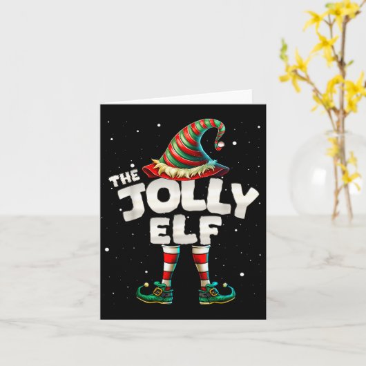 I'm The Jolly Elf Family Matching Group Christmas  Karte (Gelbe Blume)