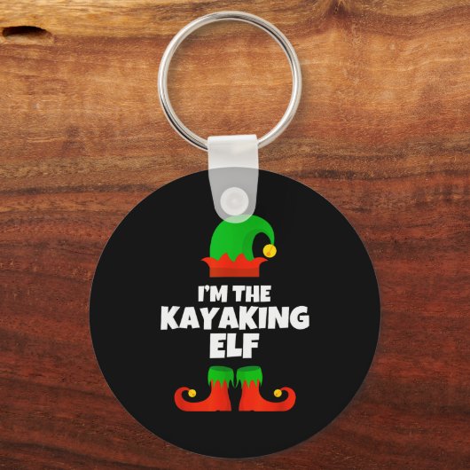 I'm The Kayaking Elf Family Pajama Christmas Kayak Schlüsselanhänger (Vorderseite)
