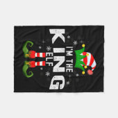 I'm The King Elf Christmas Family Pjs Costume  Fleecedecke (Vorderseite (Horizontal))