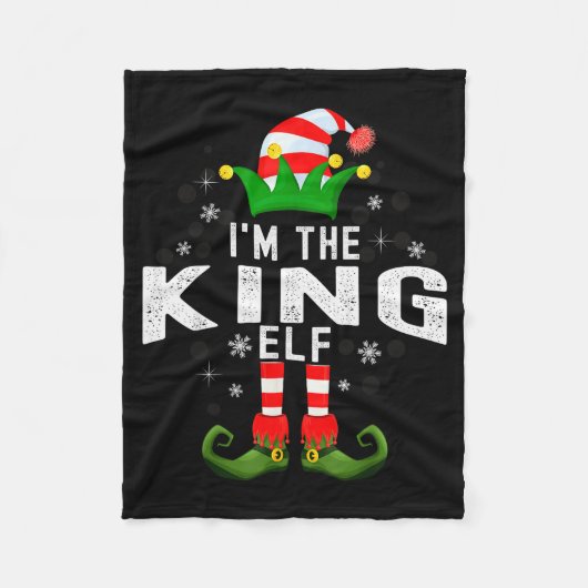 I'm The King Elf Christmas Family Pjs Costume  Fleecedecke (Vorderseite)