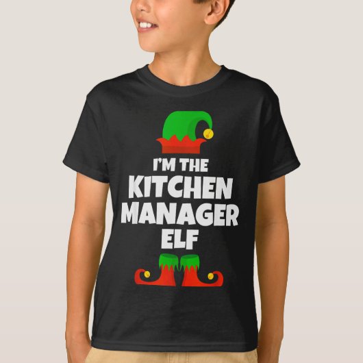I'm The Kitchen Manager Elf Family Pajama Christma T-Shirt (Vorderseite)