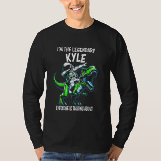 I'm The Legendary Kyle Funny Astronaut Dinosaur Ca T-Shirt