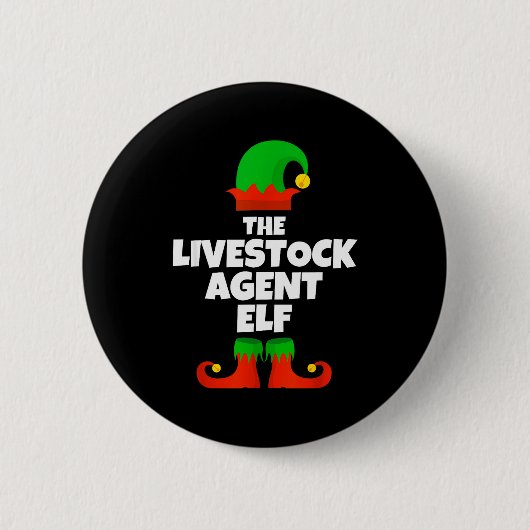 I'm The Livestock Agent Elf Family Pajama Christma Button (Vorderseite)
