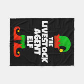 I'm The Livestock Agent Elf Family Pajama Christma Fleecedecke (Vorderseite (Horizontal))