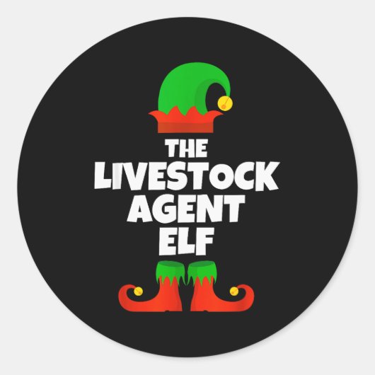 I'm The Livestock Agent Elf Family Pajama Christma Runder Aufkleber (Vorderseite)
