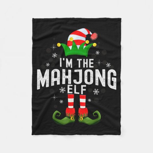 I'm The Mahjong Elf Christmas Family Pjs Costume  Fleecedecke (Vorderseite)