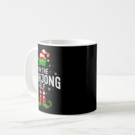 I'm The Mahjong Elf Christmas Family Pjs Costume Kaffeetasse (Vorderseite Links)