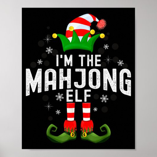 I'm The Mahjong Elf Christmas Family Pjs Costume Poster (Vorne)