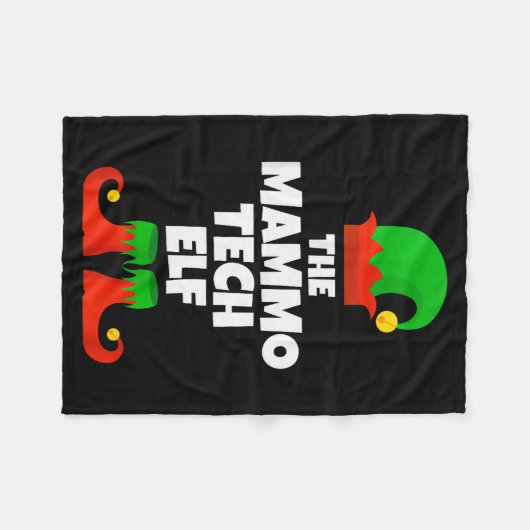 I'm The Mammo Tech Elf Family Pajama Christmas Mam Fleecedecke (Vorderseite (Horizontal))