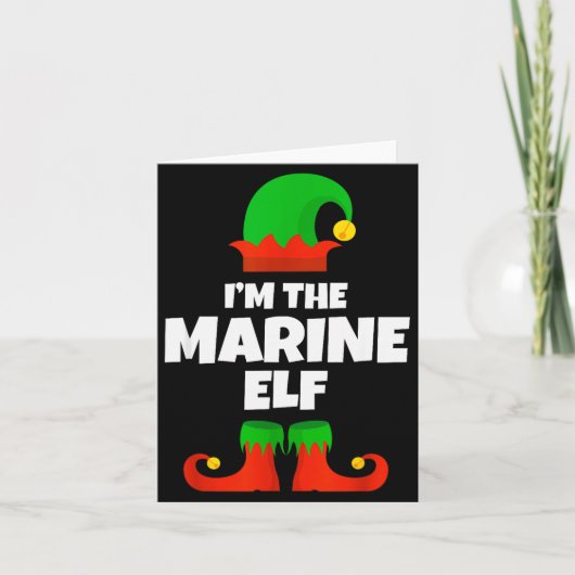 I'm The Marine Elf Family Pajama Christmas Biology Karte (Vorderseite)
