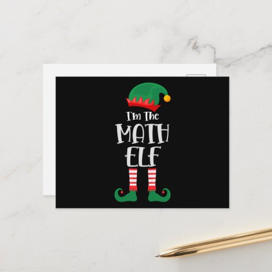 Im the Math Elf Matching Christmas Postkarte (Vorderseite/Rückseite Beispiel)