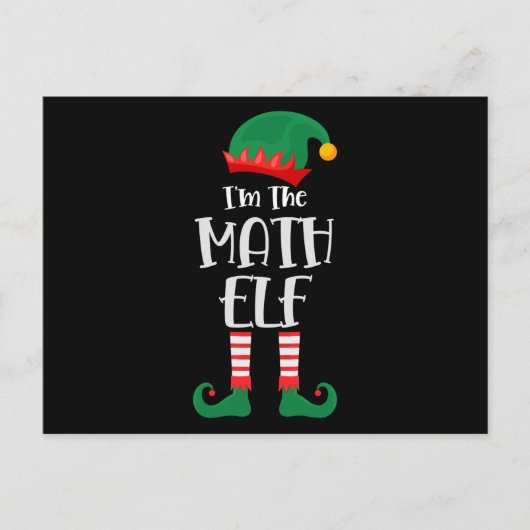 Im the Math Elf Matching Christmas Postkarte (Vorderseite)