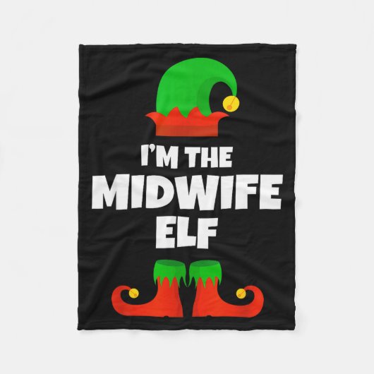 I'm The Midwife Elf Family Pajama Christmas Funny  Fleecedecke (Vorderseite)