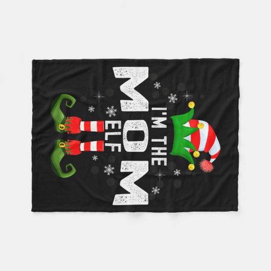 I'm The Mom Elf Christmas Family Pjs Costume Fleecedecke (Vorderseite (Horizontal))