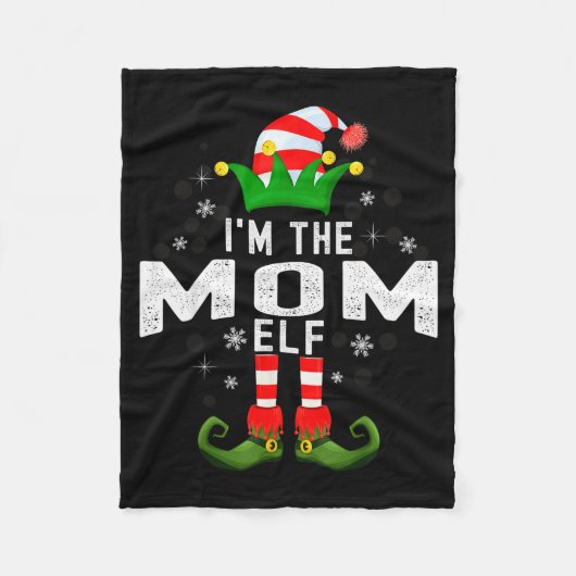 I'm The Mom Elf Christmas Family Pjs Costume Fleecedecke (Vorderseite)