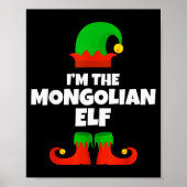 I'm The Mongolian Elf Family Pajama Christmas Funn Poster (Vorne)