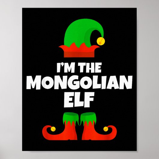 I'm The Mongolian Elf Family Pajama Christmas Funn Poster (Vorne)