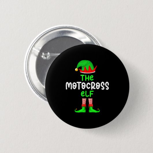 I'm The Motocross Elf Dirt Bike Christmas Matching Button (Vorne & Hinten)