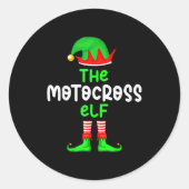 I'm The Motocross Elf Dirt Bike Christmas Matching Runder Aufkleber (Vorderseite)