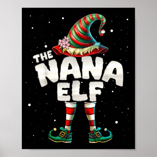 I'm The Nana Elf Family Matching Group Christmas Poster (Vorne)