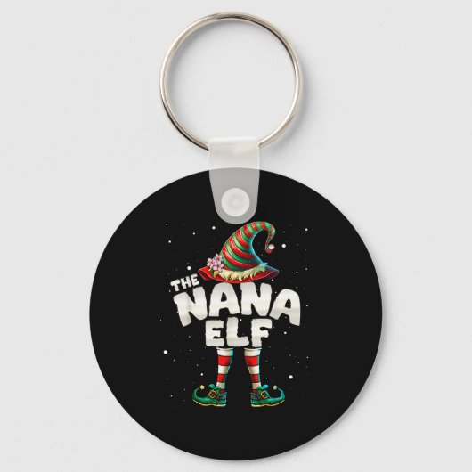 I'm The Nana Elf Family Matching Group Christmas Schlüsselanhänger (Vorderseite)