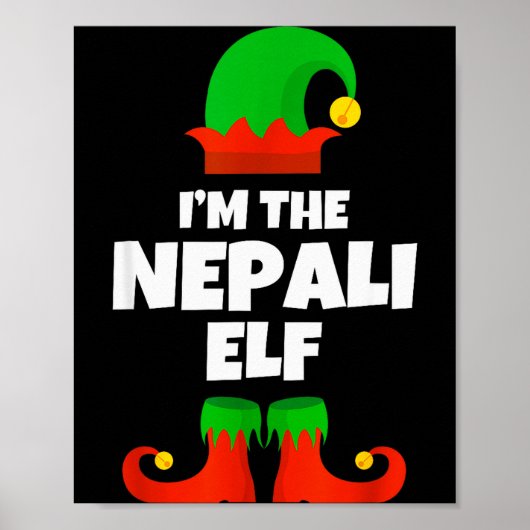 I'm The Nepali Elf Family Pajama Christmas Funny N Poster (Vorne)