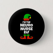 I'm The Neuro Nurse Elf Family Pajama Christmas Fu Button (Vorderseite)