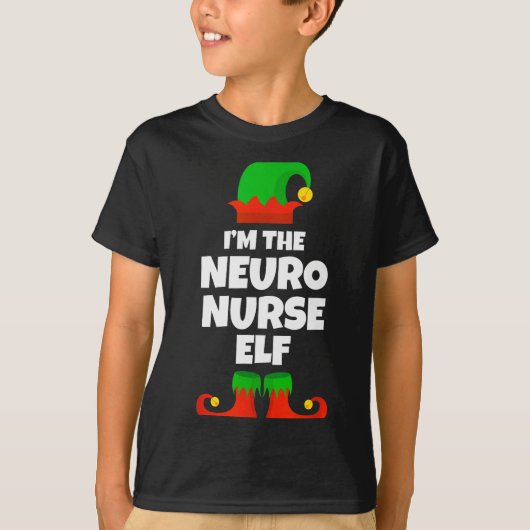 I'm The Neuro Nurse Elf Family Pajama Christmas Fu T-Shirt (Vorderseite)