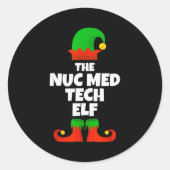 I'm The Nuc Med Tech Elf Family Pajama Christmas F Runder Aufkleber (Vorderseite)