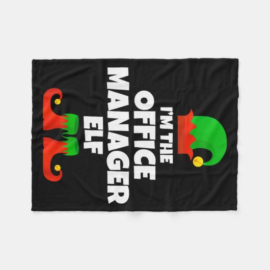 I'm The Office Manager Elf Family Pajama Christmas Fleecedecke (Vorderseite (Horizontal))