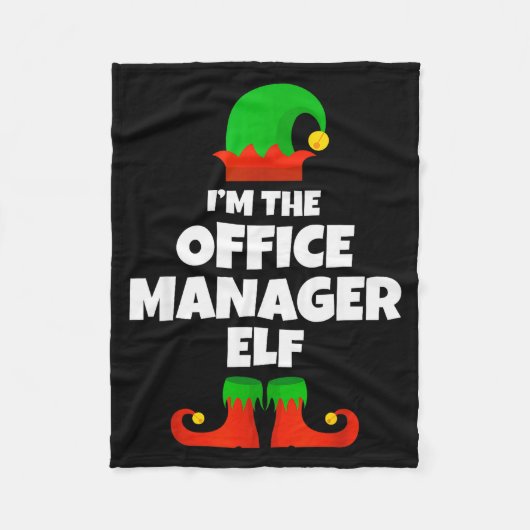 I'm The Office Manager Elf Family Pajama Christmas Fleecedecke (Vorderseite)