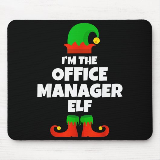 I'm The Office Manager Elf Family Pajama Christmas Mousepad (Vorne)