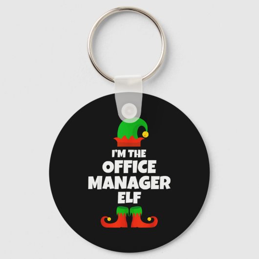 I'm The Office Manager Elf Family Pajama Christmas Schlüsselanhänger (Vorderseite)