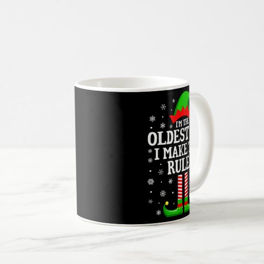 I'm The Oldest Elf Funny Christmas Family Matching Kaffeetasse (VorderseiteRechts)
