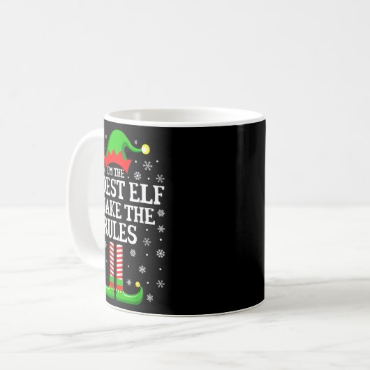 I'm The Oldest Elf Funny Christmas Family Matching Kaffeetasse (Vorderseite Links)