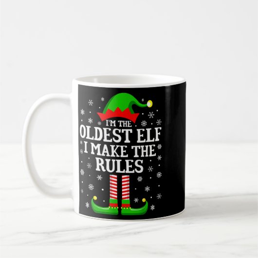 I'm The Oldest Elf Funny Christmas Family Matching Kaffeetasse (Links)