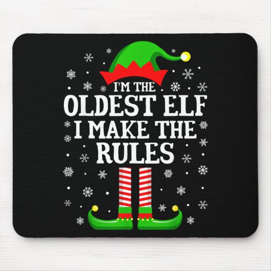 I'm The Oldest Elf Funny Christmas Family Matching Mousepad (Vorne)