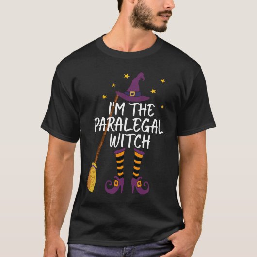 I'm The Paralegal Witch Funny Halloween Law Costum T-Shirt (Vorderseite)
