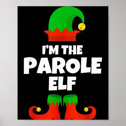I'm The Parole Elf Family Pajama Christmas Officer Poster (Vorne)