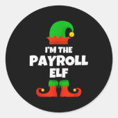 I'm The Payroll Elf Family Pajama Christmas Funny Runder Aufkleber (Vorderseite)