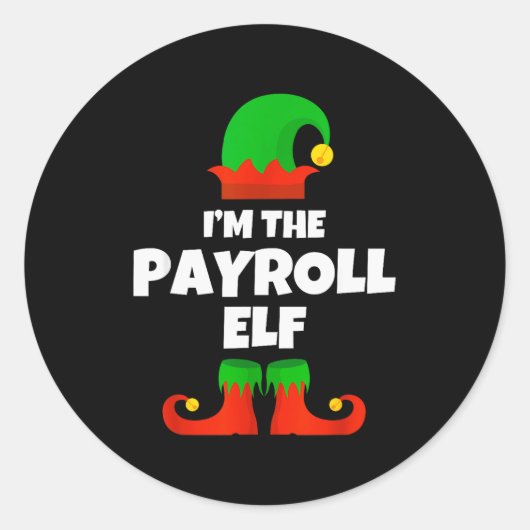 I'm The Payroll Elf Family Pajama Christmas Funny Runder Aufkleber (Vorderseite)